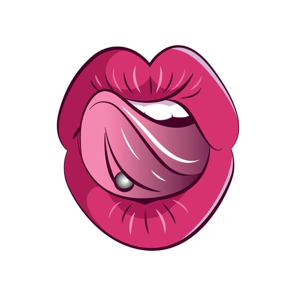 ilustrador vectorial de la boca de la mujer vector