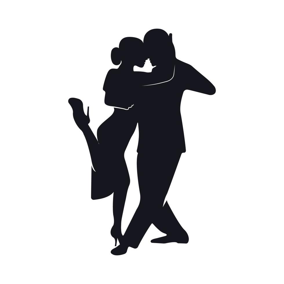 Tango dancers silhouettes vector