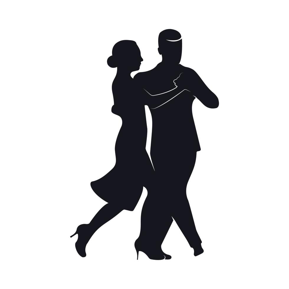 Tango dancers silhouettes vector