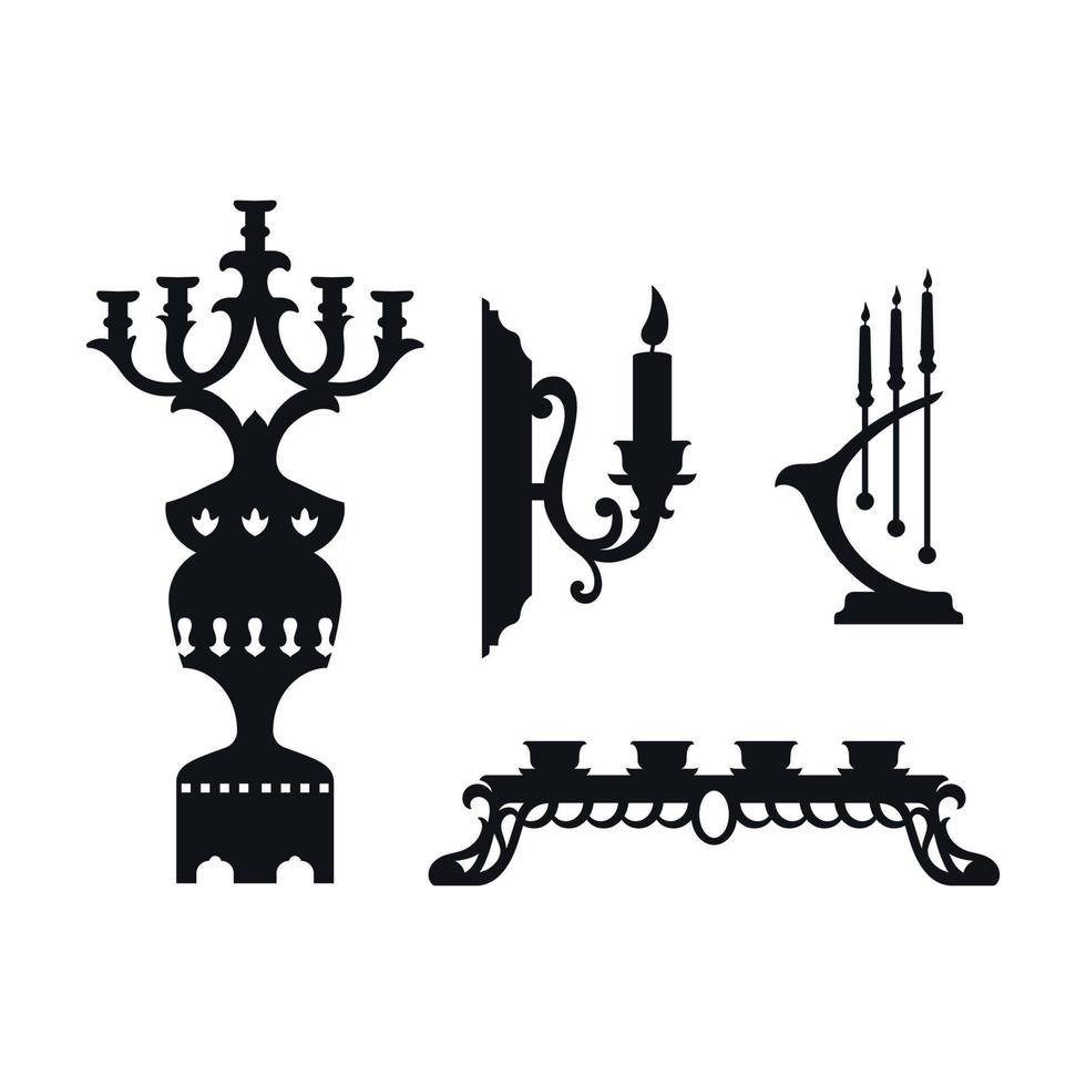 Set of Candles and Candlesticks vector