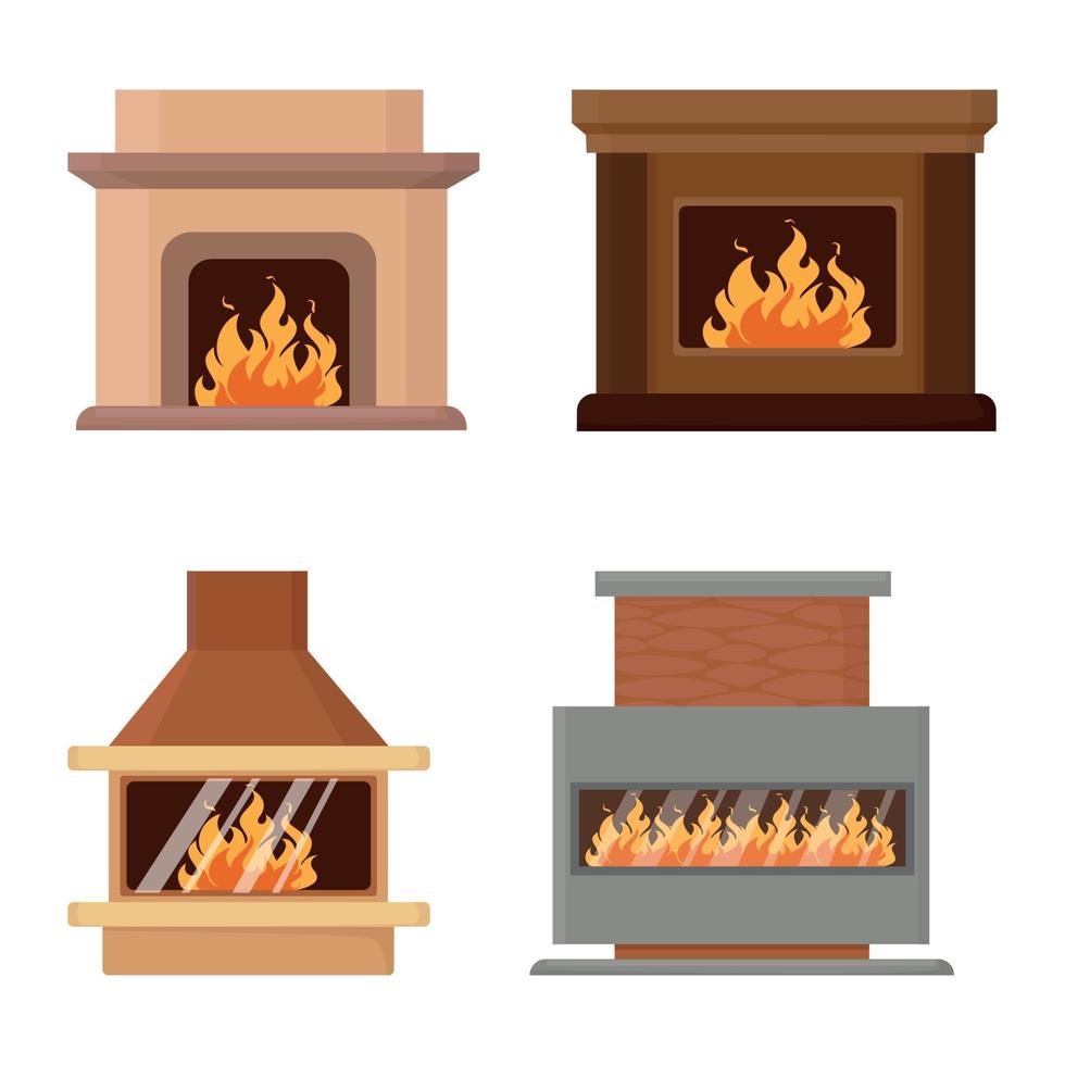 conjunto de chimeneas vector