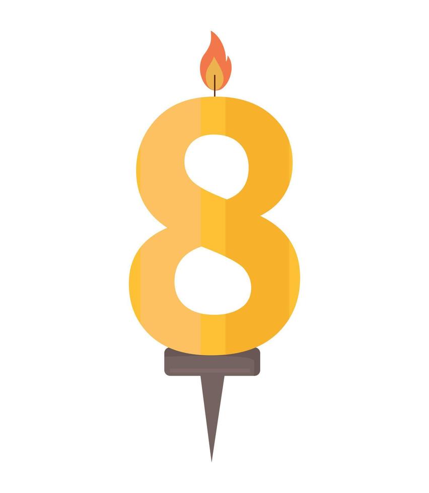Vector illustration of the number candle of birthday