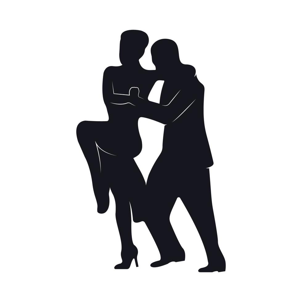 Tango dancers silhouettes vector