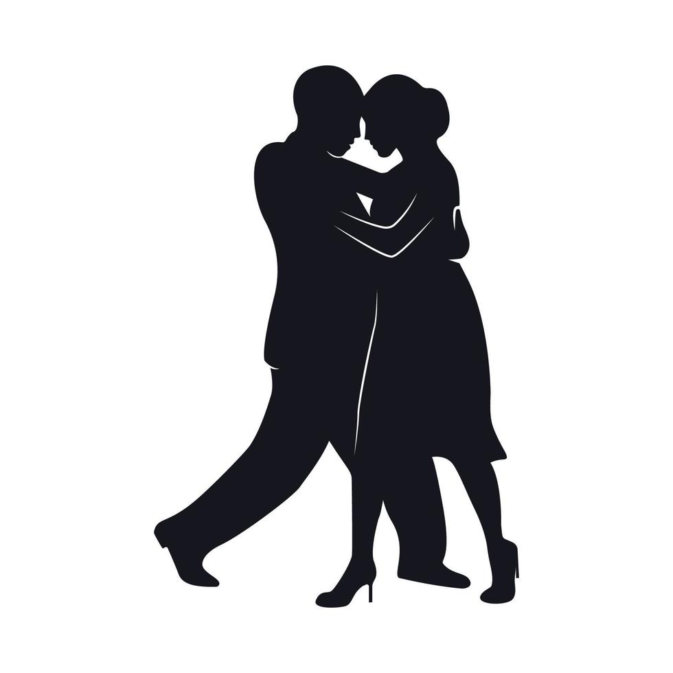 Tango dancers silhouettes vector