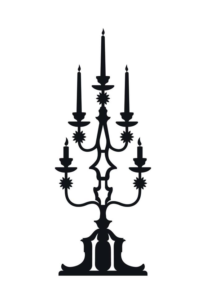 vela y candelabro vector