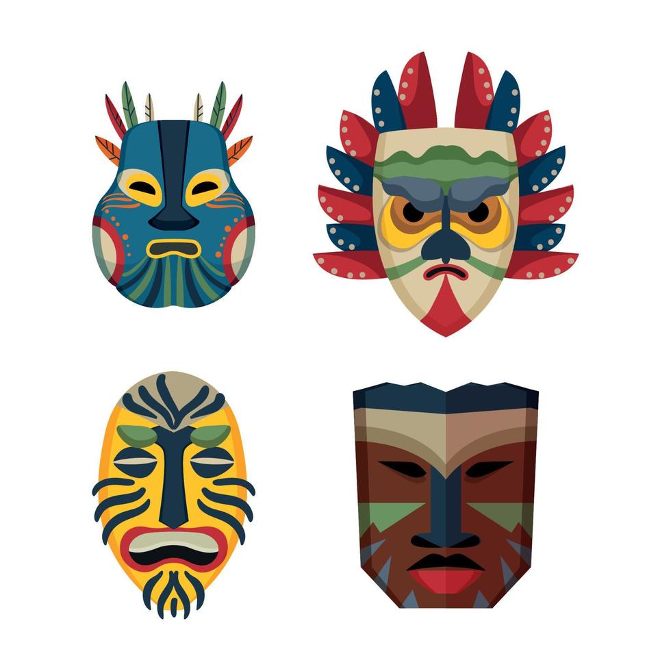 Set of Carnival Masks vector