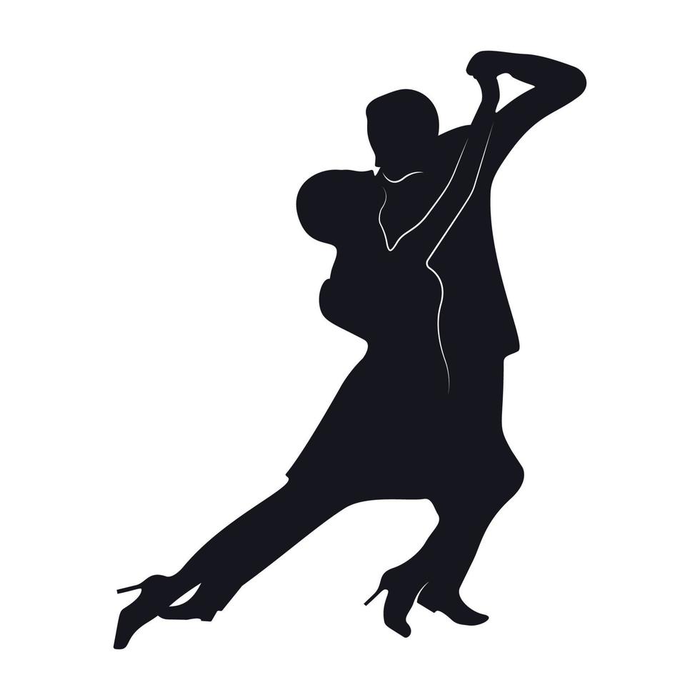 Tango dancers silhouettes vector