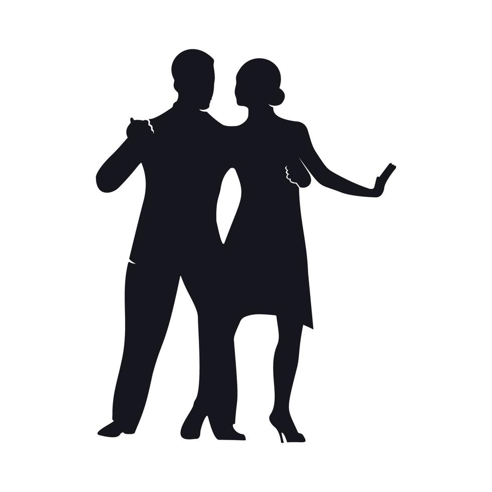 Tango dancers silhouettes vector