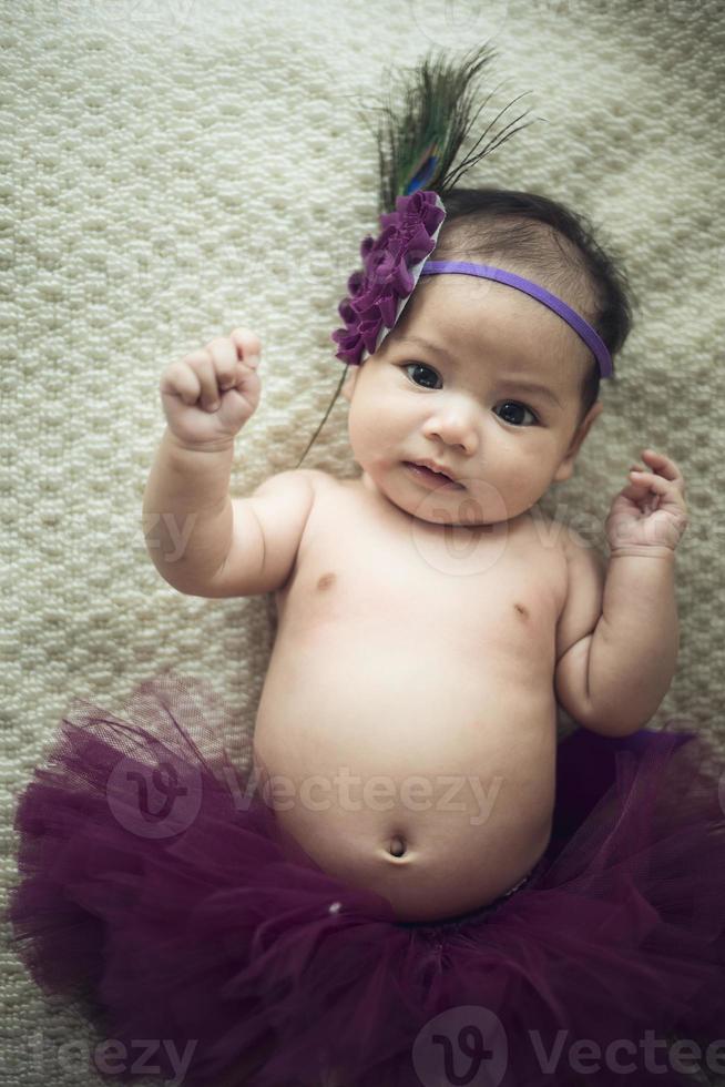 Beaufiful caucasian infant baby girl photo