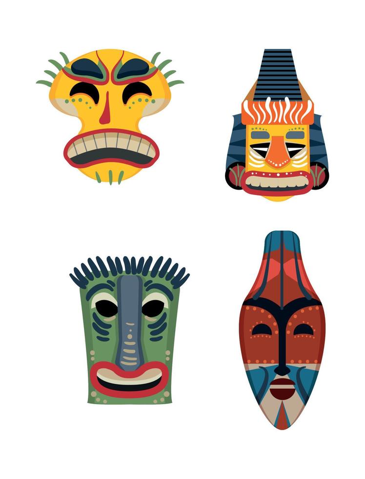 conjunto de máscaras de carnaval vector
