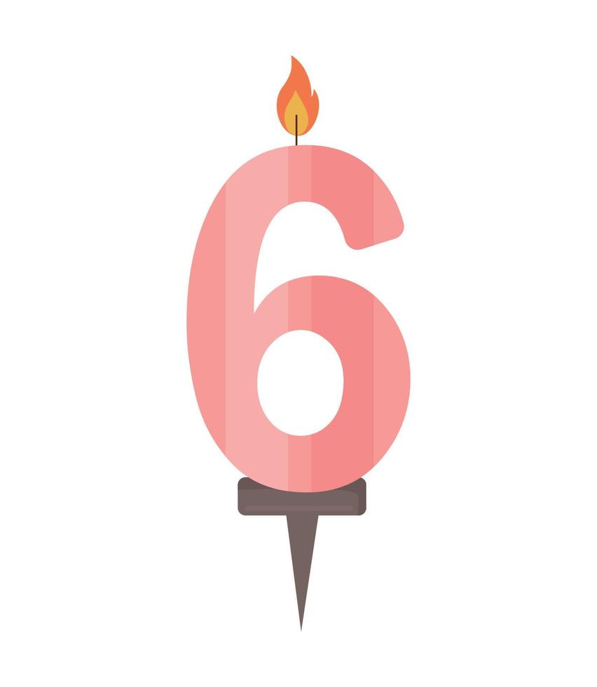 Vector illustration of the number candle of birthday