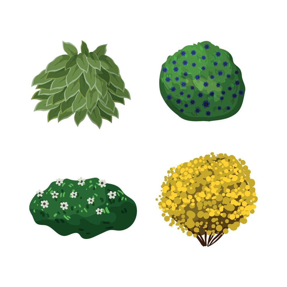 Set of Detailed Bushes vector