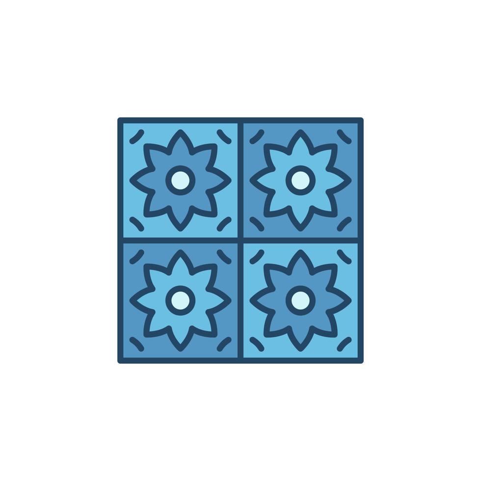 Wall Tile concept minimal blue vector icon