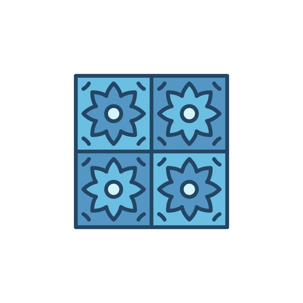 icono de vector azul mínimo de concepto de azulejo de pared