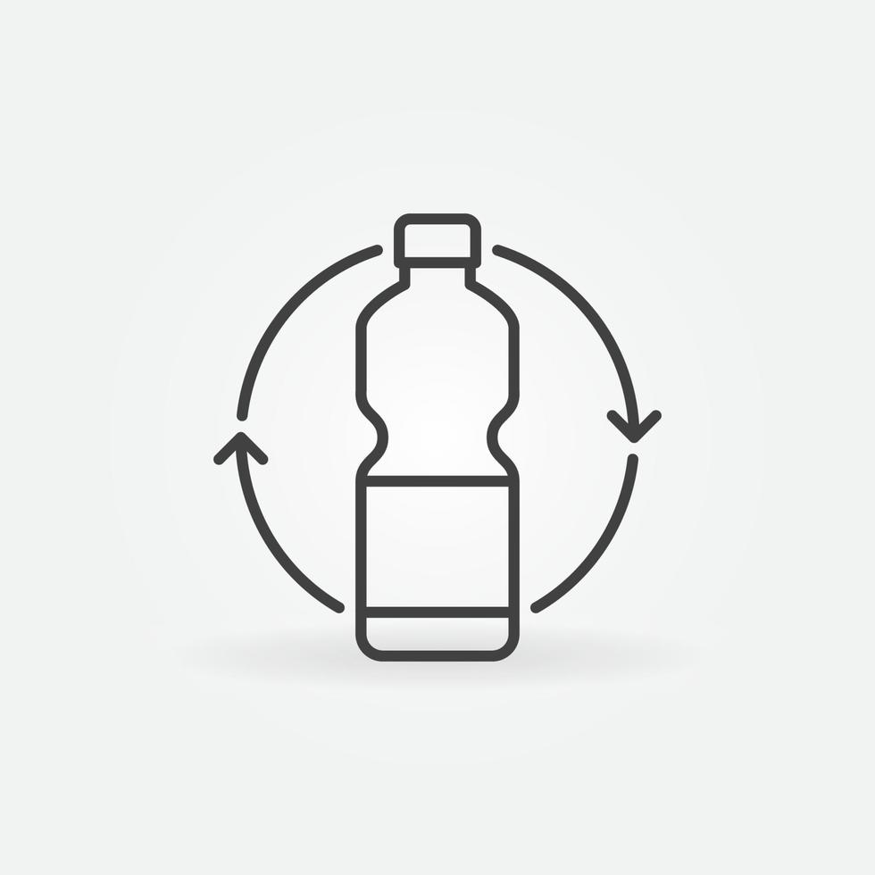 Vector Recycle plastic bottle concept line icon