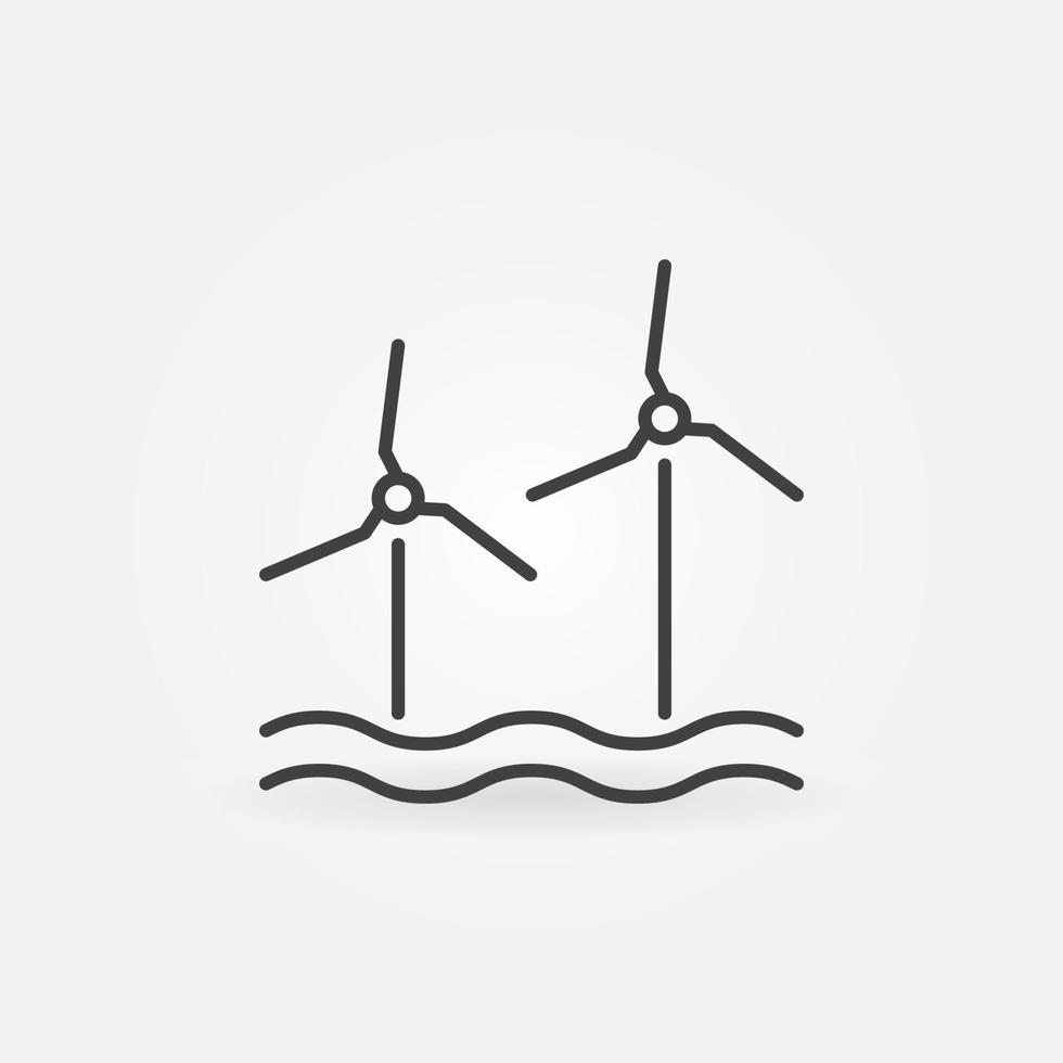 Wind Eco Renewable Energy linear vector concept icon