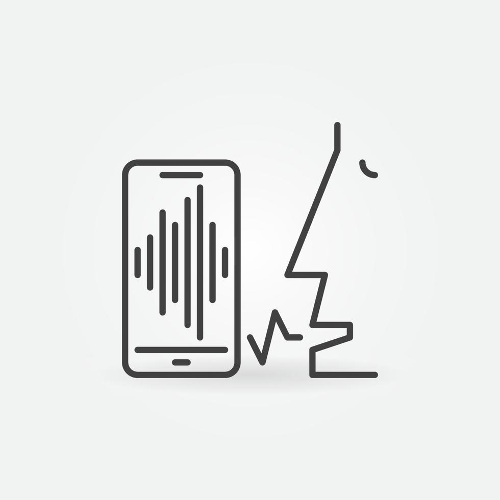 Voice Command on Smartphone vector concept line icon