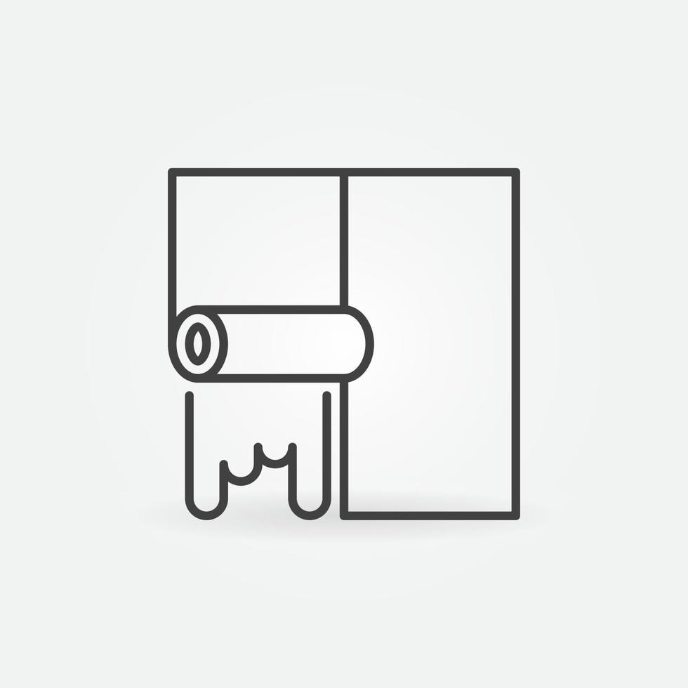 Wallpaper Hanging Process vector thin line concept icon