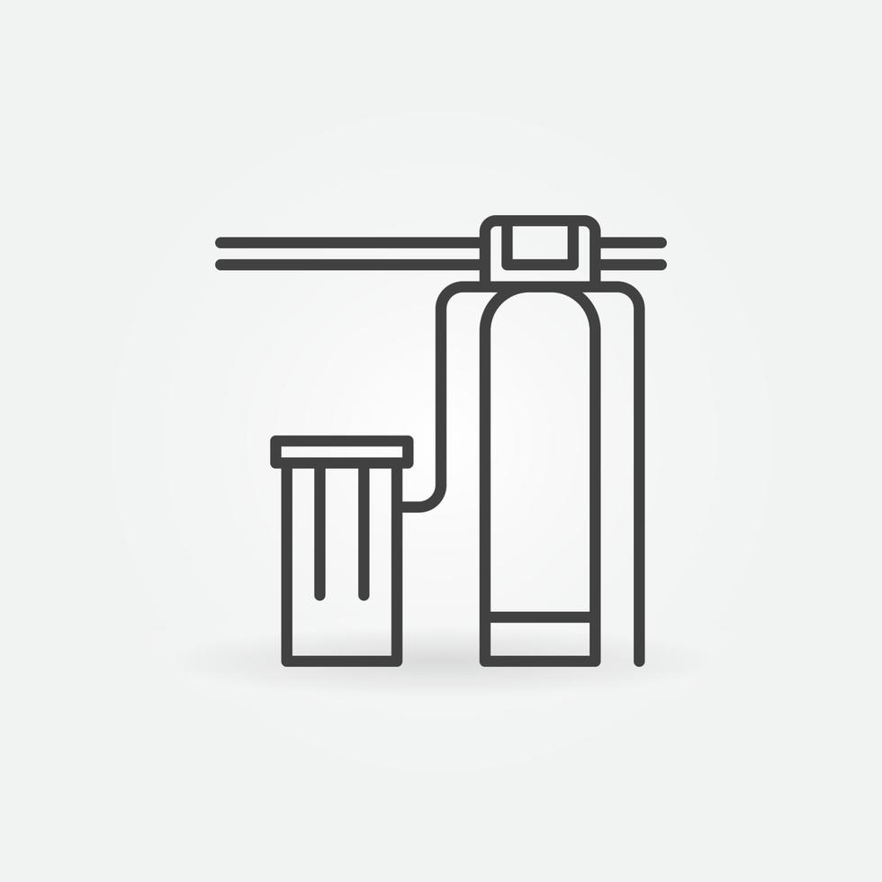 Water Softener with Iron Removal vector line concept icon