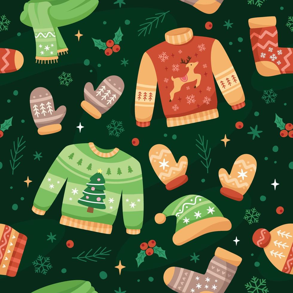 Ugly Sweaters Seamless Background vector