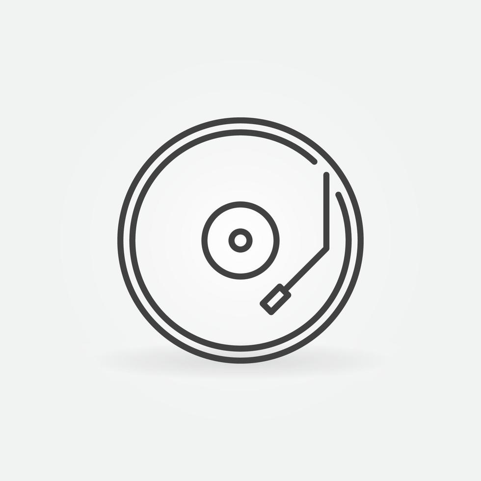 Vinyl Player vector concept round line icon