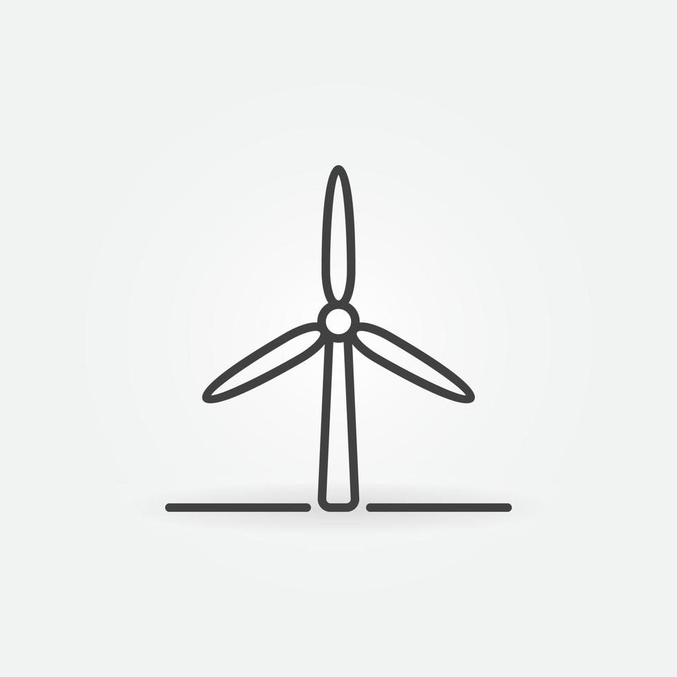 icono lineal de turbina de viento. símbolo de esquema de energía eólica vectorial vector