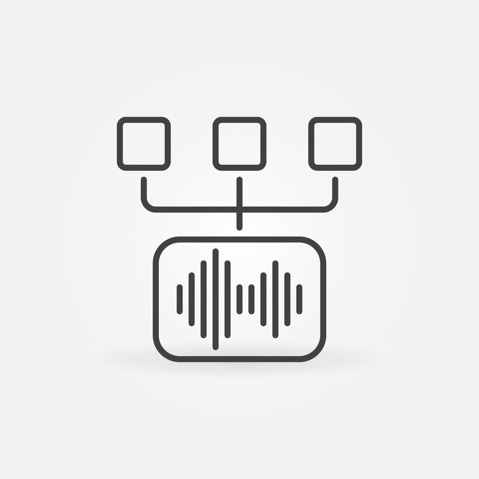 Voice Command Control vector thin line concept icon