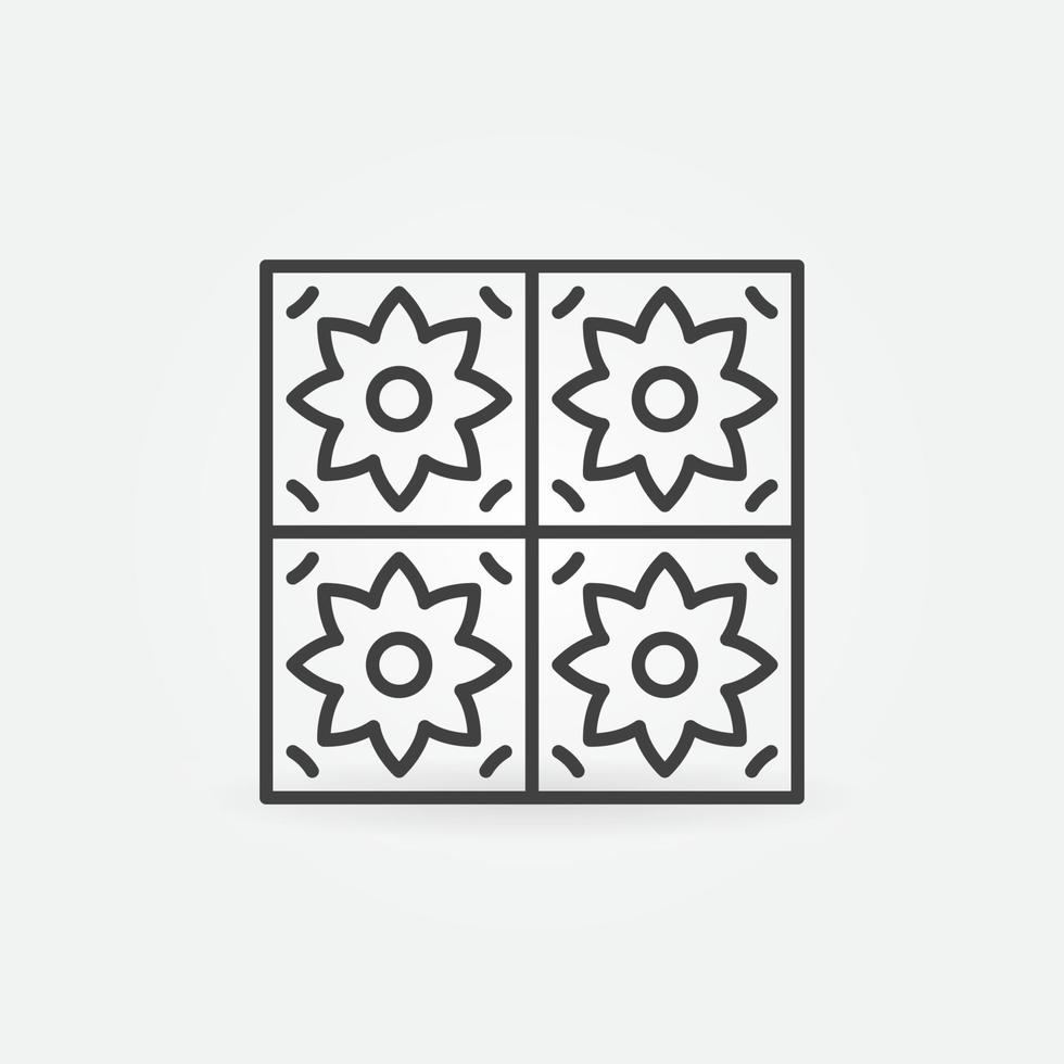 Vector Wall Tile concept minimal icon in outline style