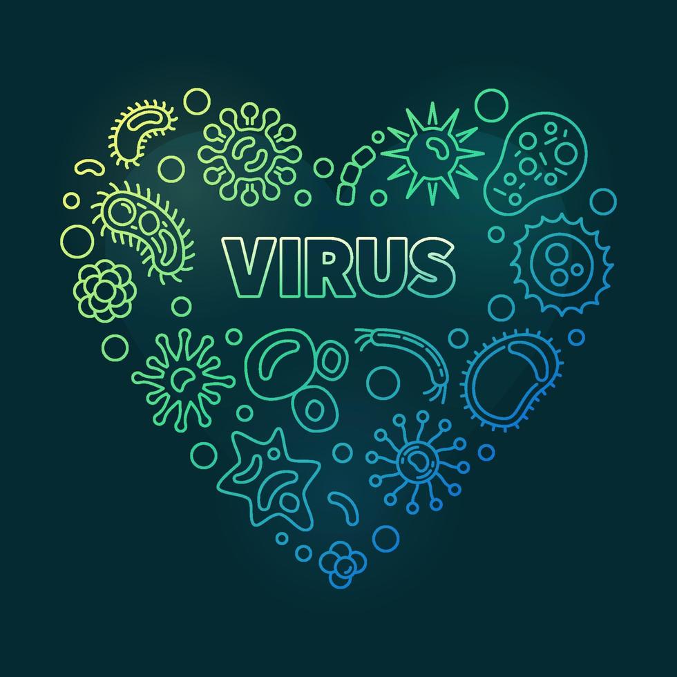 Virus colored Heart - vector concept colorful illustration