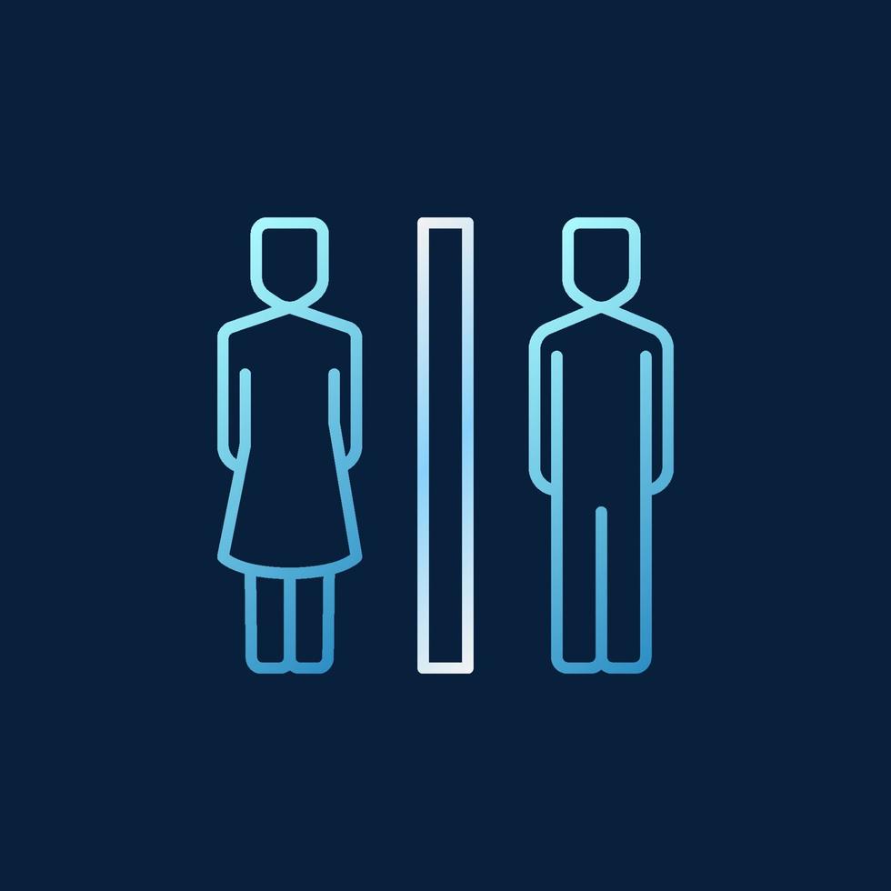 WC concept outline colored icon - vector Toilet sign