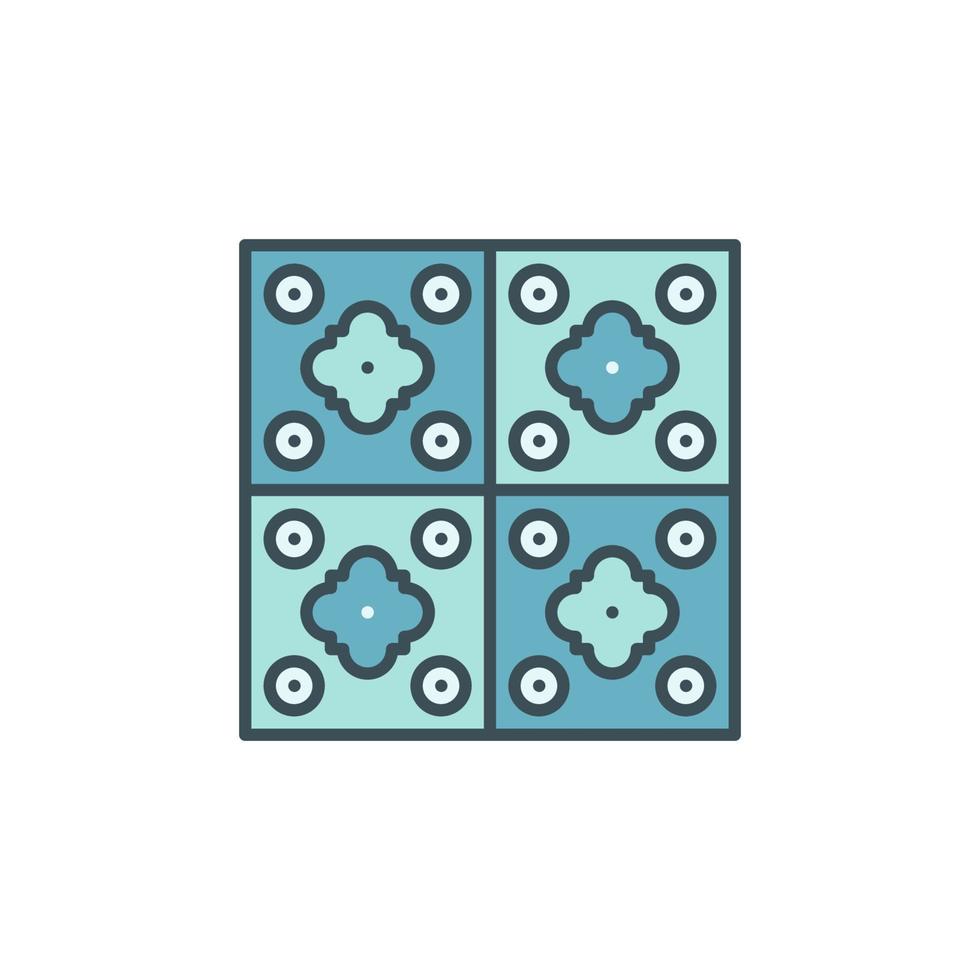 icono de color de concepto de vector de azulejo de pared