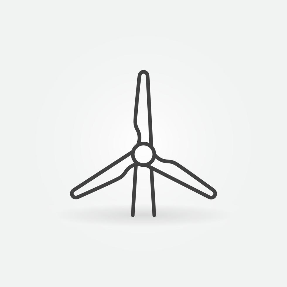 Wind Energy linear icon - vector wind turbine sign