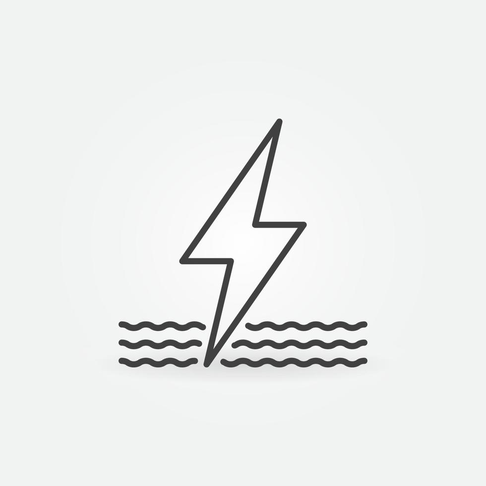 Water Hyrdo Energy linear icon. Hydro Power vector sign