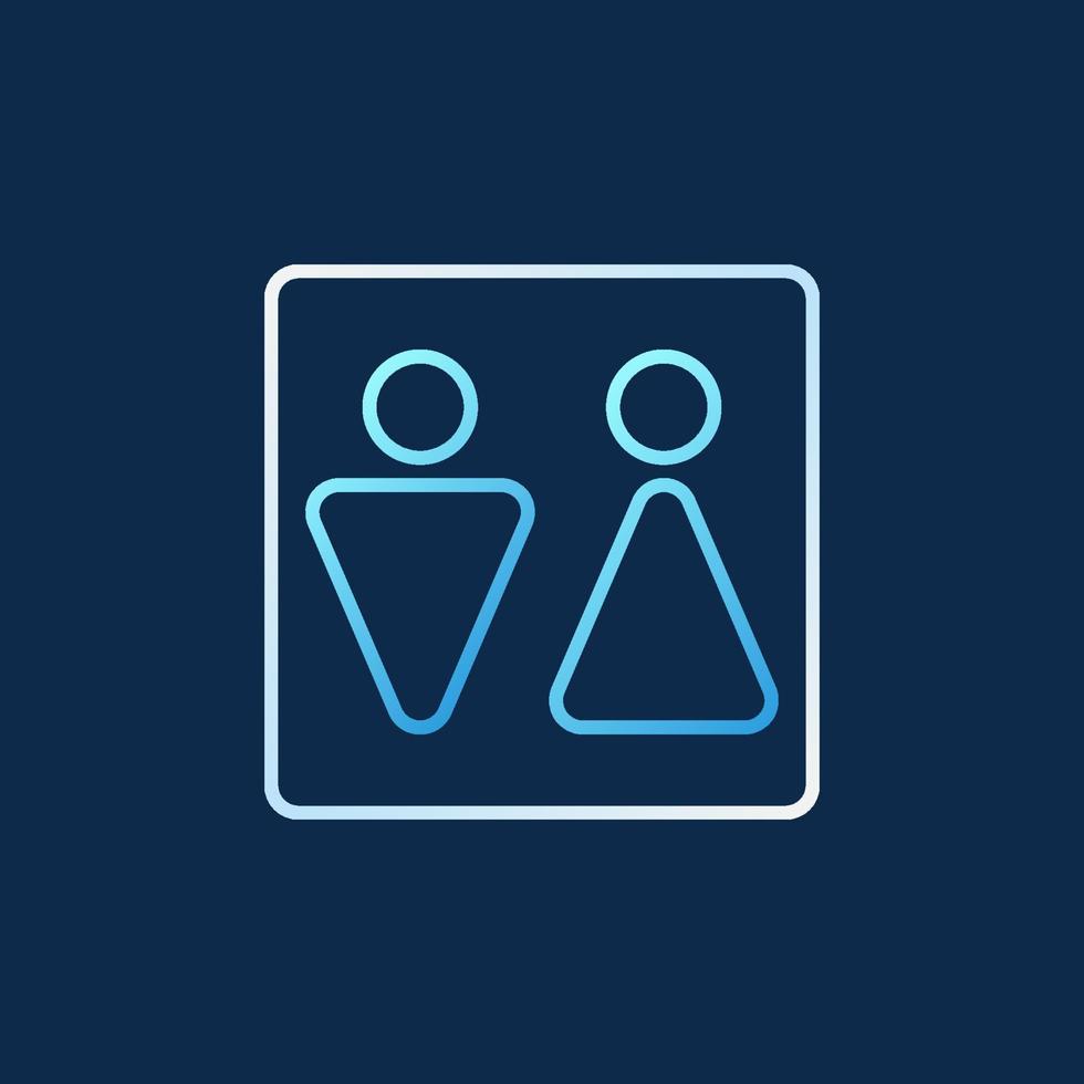 Woman and Man Toilet linear colored icon. Vector WC sign