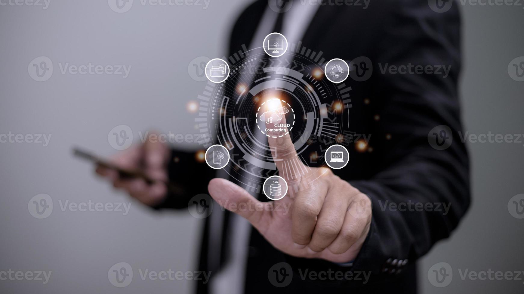 servicio de tecnología de almacenamiento de datos de red de diagrama de computación en la nube foto