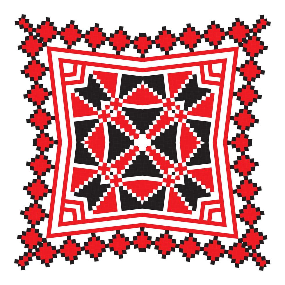 Ethnic ornament mandala geometric patterns in red color vector