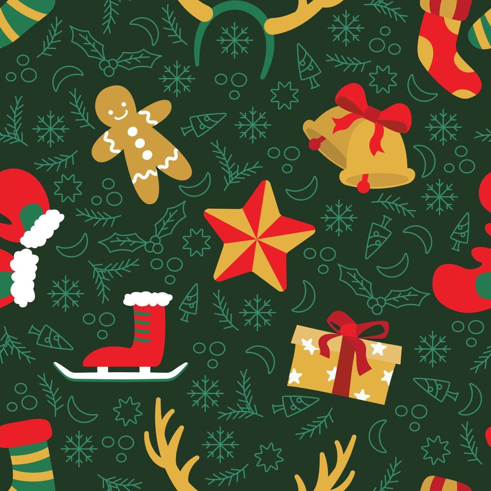 Sweet Seamles Pattern of Christmas vector