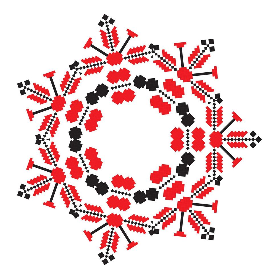 Ethnic ornament mandala geometric patterns in red color vector