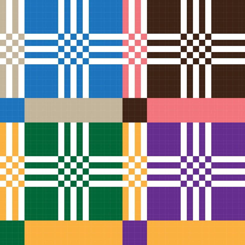 Set of Ethnic ornament pattern in different colors. Vector illustration