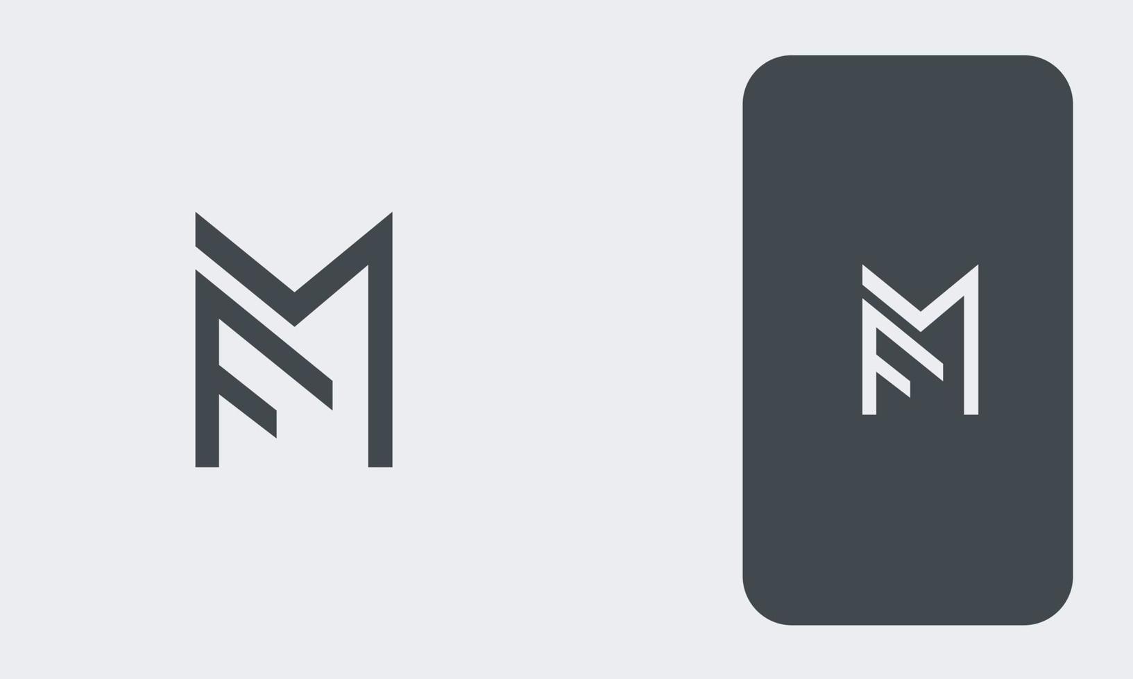 Alphabet letters Initials Monogram logo FM, MF, F and M vector