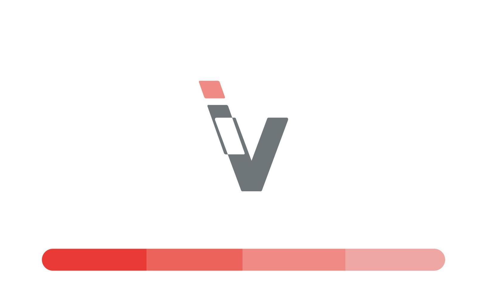 alfabeto letras iniciales monograma logo iv, vi, i y v vector