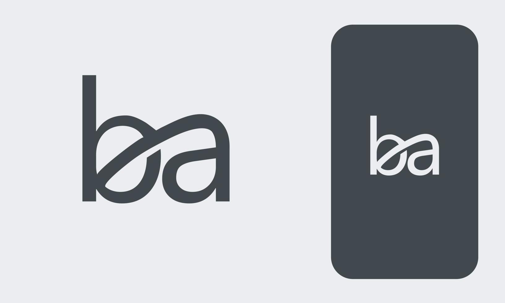 Alphabet letters Initials Monogram logo BA, AB, B and A vector