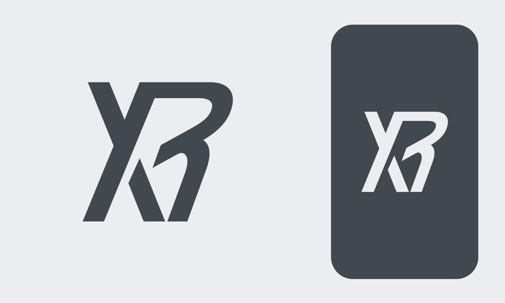 letras del alfabeto iniciales monograma logo xr, rx, x y r vector