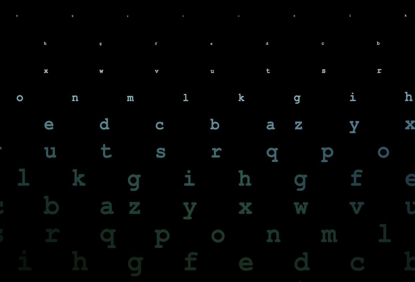 textura de vector verde oscuro con caracteres abc.