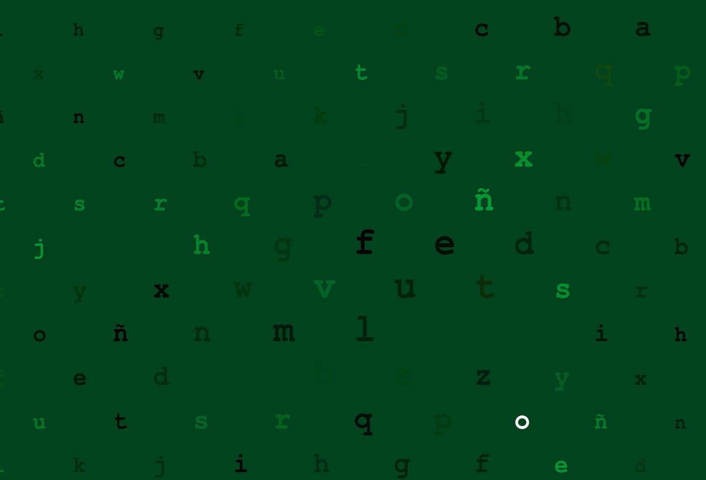 Dark green vector pattern with ABC symbols.