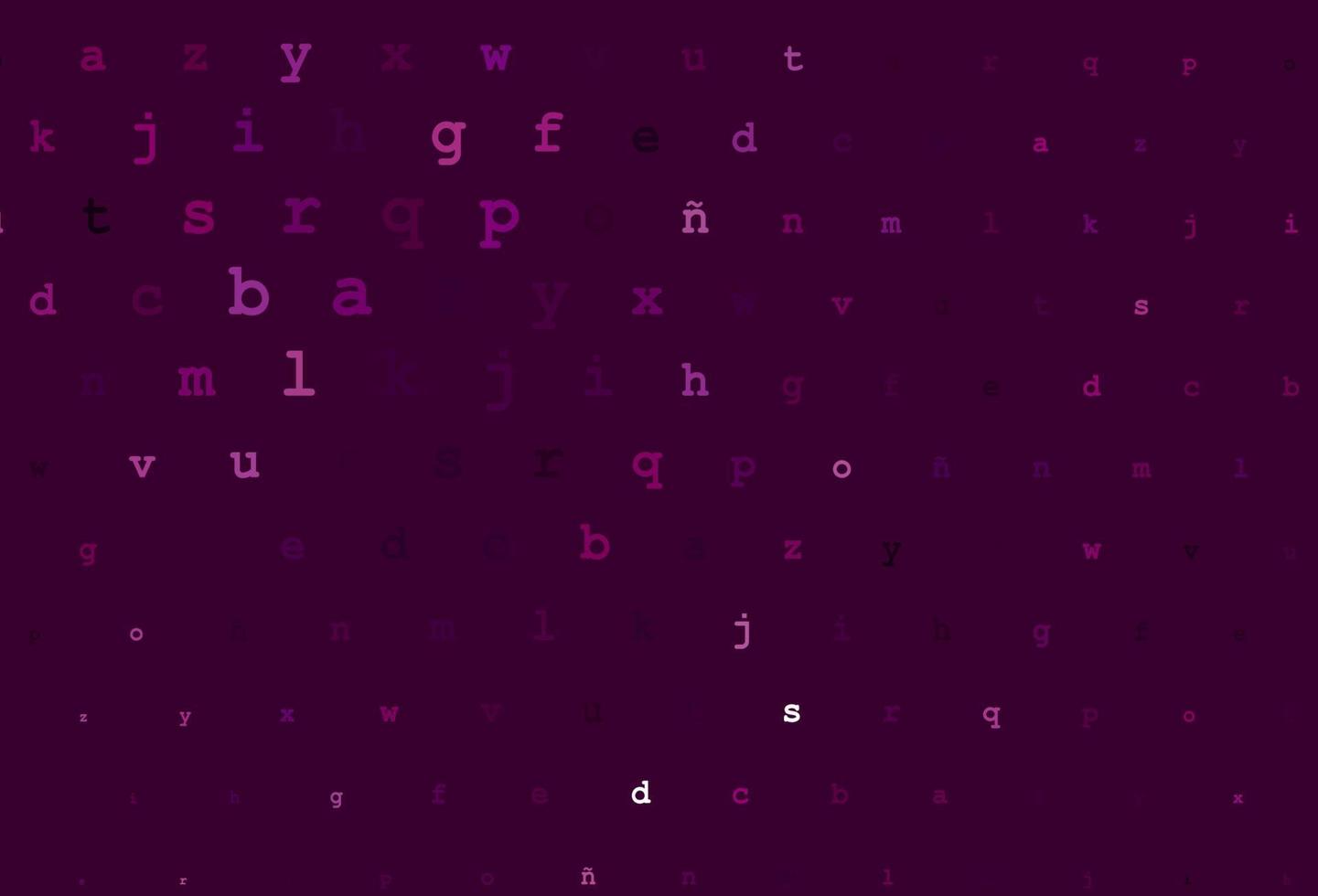 Dark purple vector pattern with ABC symbols.