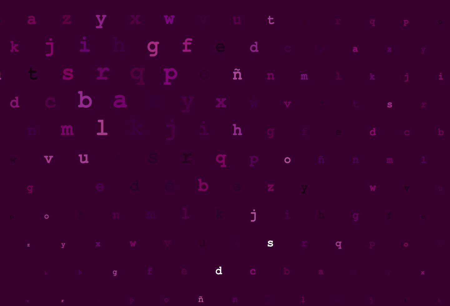 Dark purple vector pattern with ABC symbols.