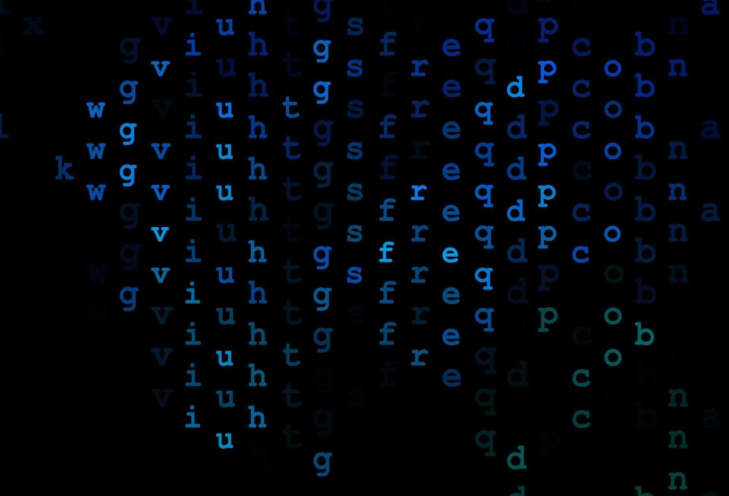 patrón de vector azul oscuro, verde con símbolos abc.