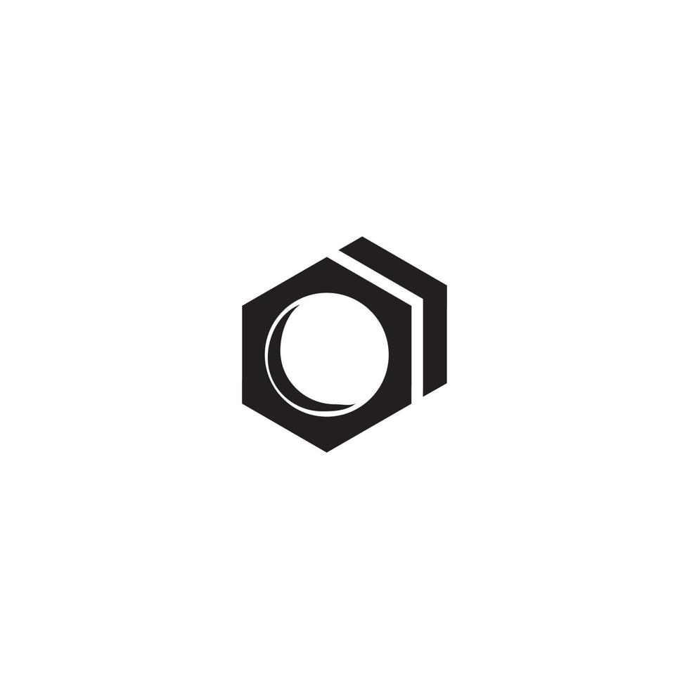 Bolt nut icon vector