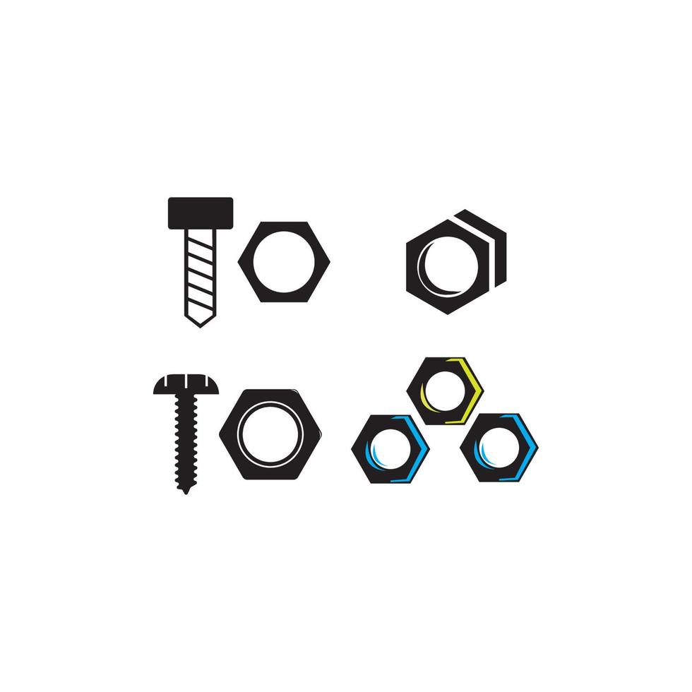 Bolt nut icon vector